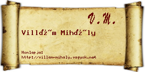 Villám Mihály névjegykártya