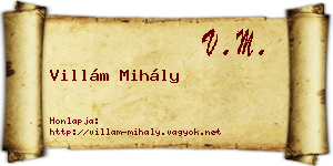 Villám Mihály névjegykártya