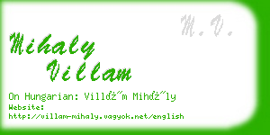 mihaly villam business card